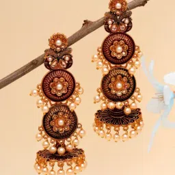 Karatcart Maroon Dangler Earrings for Women-picture-16