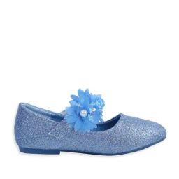 Baby Moo Kids Blue Bash Elsa Floral Applique Mary Jane Shoes-83