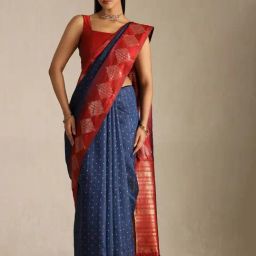 Soch Navy Other Woven Design Saree With Unstitched Blouse-picture-20