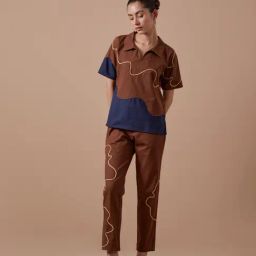 Shibui Brown Organic Cotton Twill Relaxed Fit Pants-image-5