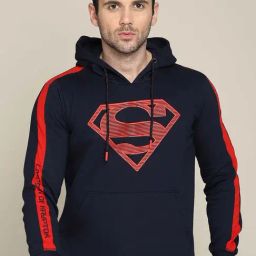 Free Authority Navy Regular Fit Superman Printed Hooded Sweatshirt-picture-46