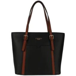 Carlton London Black Solid Medium Tote Handbag-image-95