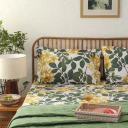 House This Amra Floral Multicolor 180 TC Cotton King Bed Sheet Set with 2 Pillow Covers-image-31