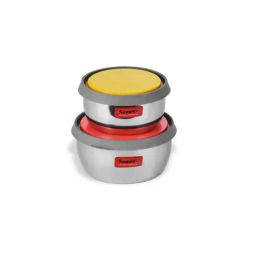 Sumeet Silver Stainless Steel 2 Containers with Lids-image-5