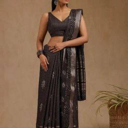 Soch Black Other Printed Saree With Unstitched Blouse-picture-38