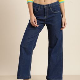 Moda Rapido Women Blue Wide Leg Stretchable Jeans-image-74