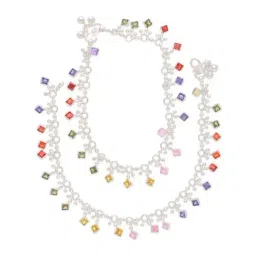Sri Jagdamba Pearls Swara 0.8 Silver Anklets-17