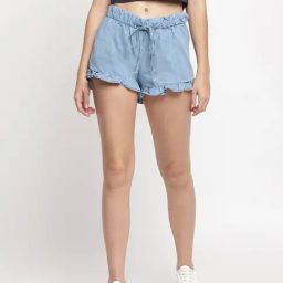 Belliskey Light Blue Relaxed Fit Shorts-image-34