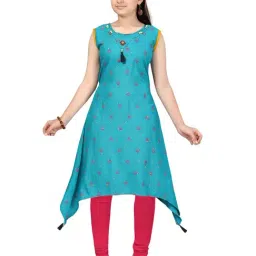 Aarika Kids Girls Firozi-Rani Casual Wear Kurti Legging Set-image-76