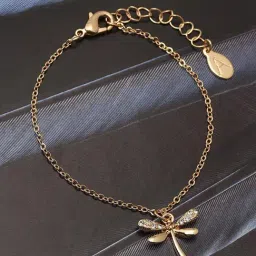 Accessorize London Golden Dragonfly Bracelet-18