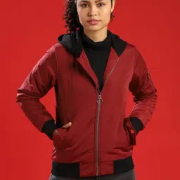 Campus Sutra Red Regular Fit Jacket-image-47