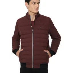 Allen Solly Maroon Cotton Regular Fit Quilted Jacket-picture-46