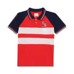 Blue Giraffe Kids Multicolor Striped Polo T-Shirt-21