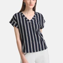 Kazo Navy Striped Top-image-79