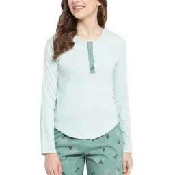 La Intimo Green Printed T-Shirt With Shorts-image-69