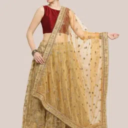 Dupatta Bazaar Gold Zari Work Dupatta-picture-5