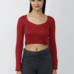 Forever 21 Maroon Regular Fit Sweater-image-16
