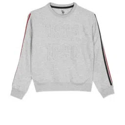 U.S. Polo Assn. Kids Grey Textured Full Sleeves Sweatshirt-picture-14