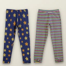 XY Life Kids Navy & Pink Cotton Striped Leggings (Pack of 2)-image-63
