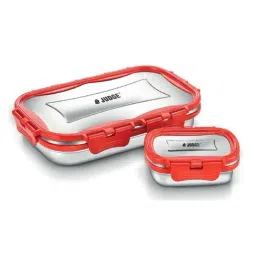 JUDGE Silver & Red Stainless Steel Lunch Box Set-91