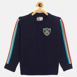 Duke Kids Navy Solid Full Sleeves Sweater-image-64