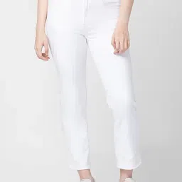 Spykar White Cotton Mid Rise Jeans-image-33