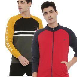 3PIN Multi Regular Fit Cotton Colour-Block Sweatshirt (Pack of 2)-16