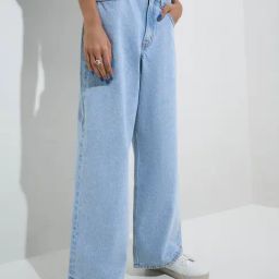 Nuon by Westside Light Blue Straight-Fit High-Rise Jeans-17