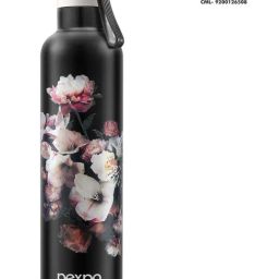Pexpo Oslo Art Black Flower Stainless Steel Vacuum Insulated Water Bottle (750ml)-3