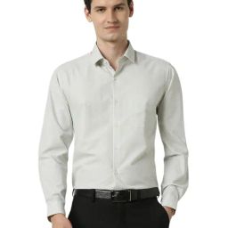 Peter England Grey Slim Fit Shirt-image-96