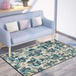 Presto Blue & Beige Polyester Washable Carpet-image-69