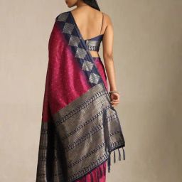 Soch Fuchsia Other Woven Design Saree With Unstitched Blouse image 2