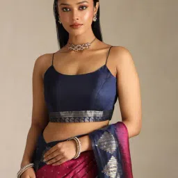 Soch Fuchsia Other Woven Design Saree With Unstitched Blouse image 5