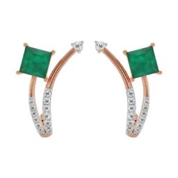 Emori 14k Rose Gold & Diamond Emerald Delight Stud Earrings-image-64