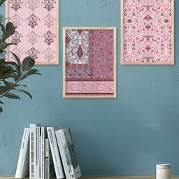 Kotart Pink & White 3 Pieces Wooden Modern Wall Arts-picture-4