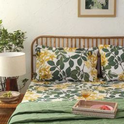 House This Amra Floral Multicolor 180 TC Cotton Single Bed Sheet Set with 1 Pillow Cover-image-4