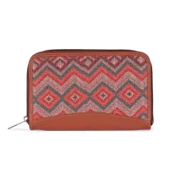 ZOUK Red Printed Zip around Wallet for Women image 4