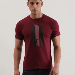 Lee Maroon Slim Fit Graphic Print Crew T-Shirt-picture-25