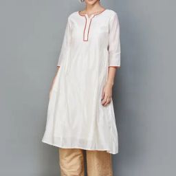 Melange by Lifestyle Off-White A Line Kurta-image-11