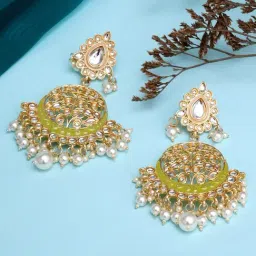 Karatcart Green Dangler Earrings for Women-25