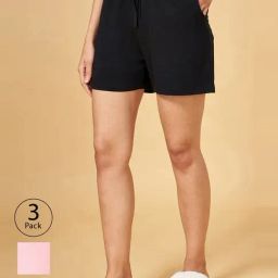 YU by Pantaloons Black & Grey Cotton Shorts - Pack Of 3-image-7