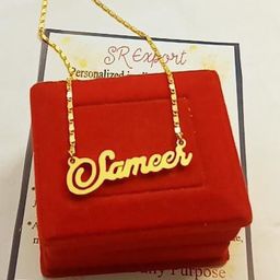 SR Export Gold-Plated Sameer Name Pendant Necklace-image-41