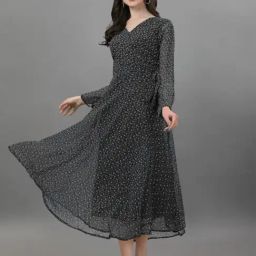 Fashion2wear Black Floral Long Sleeve Maxi Dress-image-34