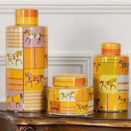 Whispering Homes Yellow Shire Decorative Ceramic Temple & Ginger Jar - Large-40