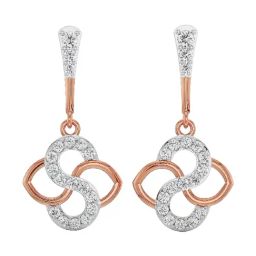Emori 18k Rose Gold & Diamond S-Curve Brilliance Drop Earrings-picture-1