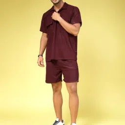 Rigo Wine Loose Fit T-Shirt & Shorts Set-image-10