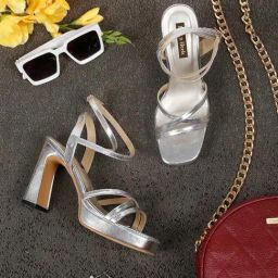 Flat N Heels Women's Silver Ankle Strap Sandals-image-49