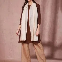 Fabindia White Wool Stole-picture-22