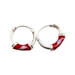 Rihi by P.C. Chandra Jewellers 92.5 Sterling Silver Red Hoop Earrings for Women & Girls-image-10
