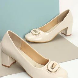 Iconics Women's Cream Casual Pumps-image-8